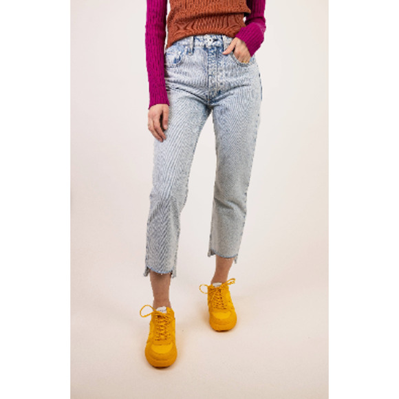NWT Rag & Bone Nina High Rise Shorty Cigarette Jeans Raw Mica Women's Size 33 - Picture 1 of 6
